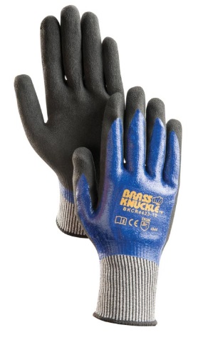 GLOVE HDPE 13G SALT/PEPP;NITRILE DOUBLE COAT FULL - Cut Resistant